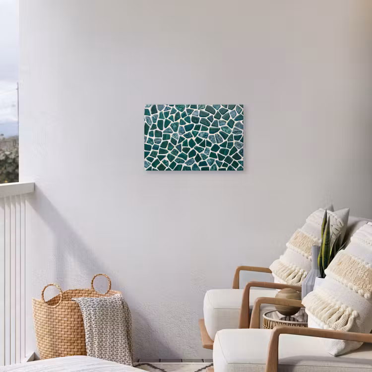 Textuur - Steen - Groen - Abstract - Patroon Tuinposter op houten frame 2 cm dik klein -sfeer1