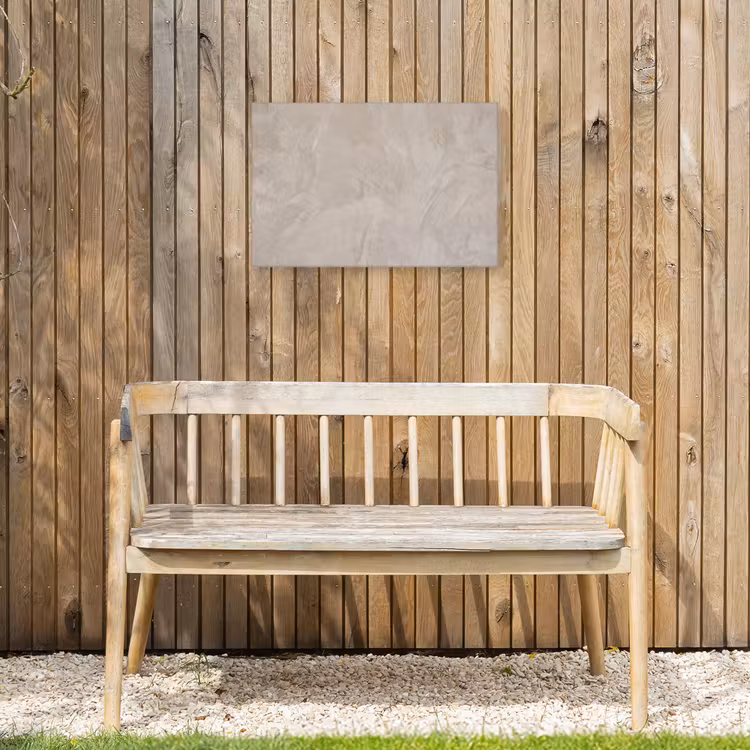 Textuur - Wand - Modern - Beige - Abstract Tuinposter op houten frame 2 cm dik klein -sfeer4