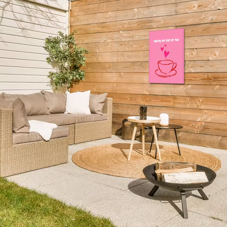 Thee - Roze - Valentijn - Tekst Tuinposter op houten frame 2 cm dik klein -sfeer2