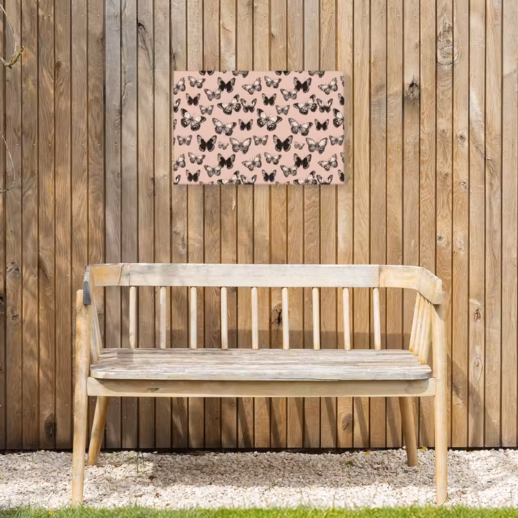 Tijdloos - Vlinders - Perzik Tuinposter op houten frame 2 cm dik klein 845 -sfeer4