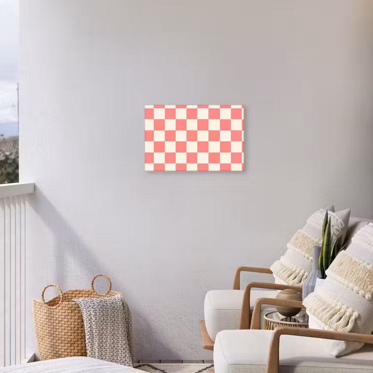 Traditioneel - Patroon - Roze Tuinposter op houten frame 2 cm dik klein 845 -sfeer1