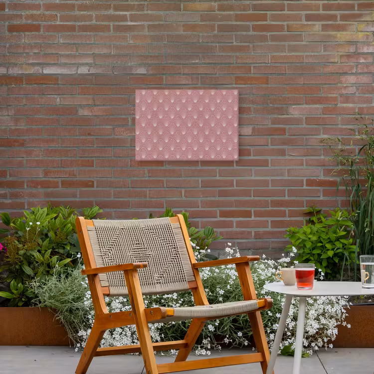 Trendy - Patroon - Roze Tuinposter op houten frame 2 cm dik klein 845 -sfeer3