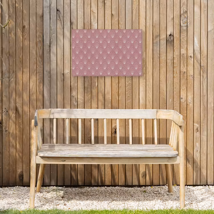 Trendy - Patroon - Roze Tuinposter op houten frame 2 cm dik klein 845 -sfeer4