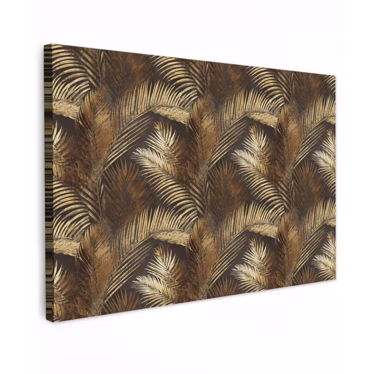 Tropisch - Bladeren - Goud Tuinposter op houten frame 2 cm dik klein 845 -3d