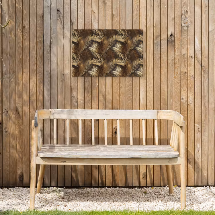 Tropisch - Bladeren - Goud Tuinposter op houten frame 2 cm dik klein 845 -sfeer4