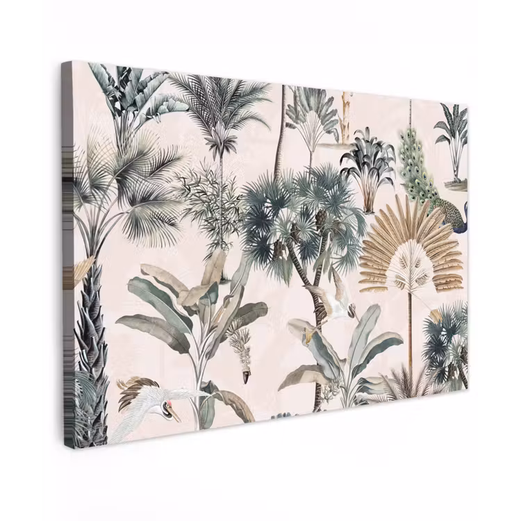 Tropisch - Bomen - Bladeren - Jungle Tuinposter op houten frame 2 cm dik klein -3d