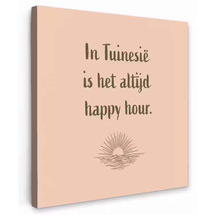 Tuin - Roze - Quote - Zon Tuinposter op houten frame 2 cm dik middel -3d