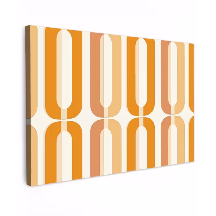 U-vorm - Retro - Oranje Tuinposter op houten frame 2 cm dik klein 845 -3d
