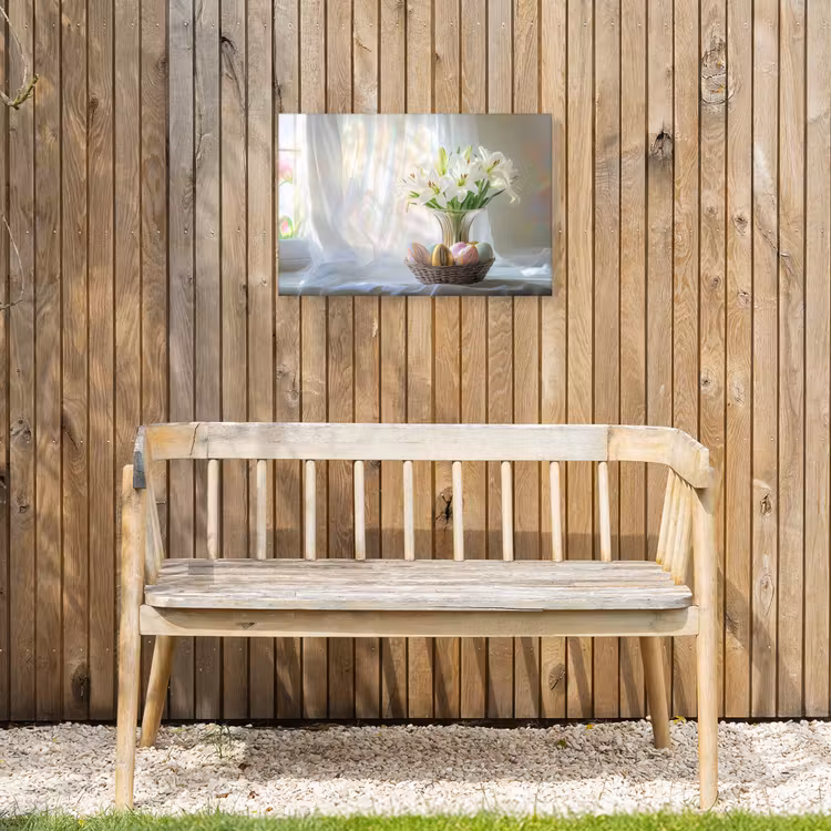Vaas - Eieren - Bloemen Tuinposter op houten frame 2 cm dik klein -sfeer4