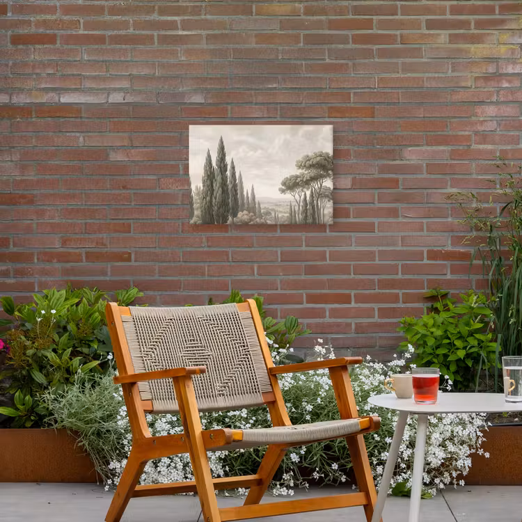 Vallei - Bos - Natuur - Groen Tuinposter op houten frame 2 cm dik klein -sfeer3