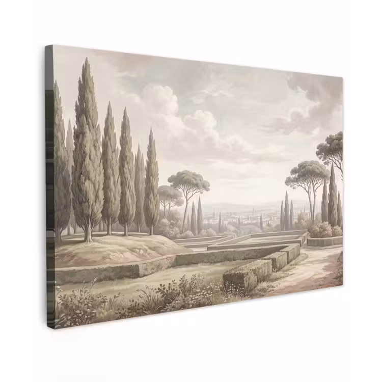 Vallei - Tuin - Natuur - Groen Tuinposter op houten frame 2 cm dik klein -3d