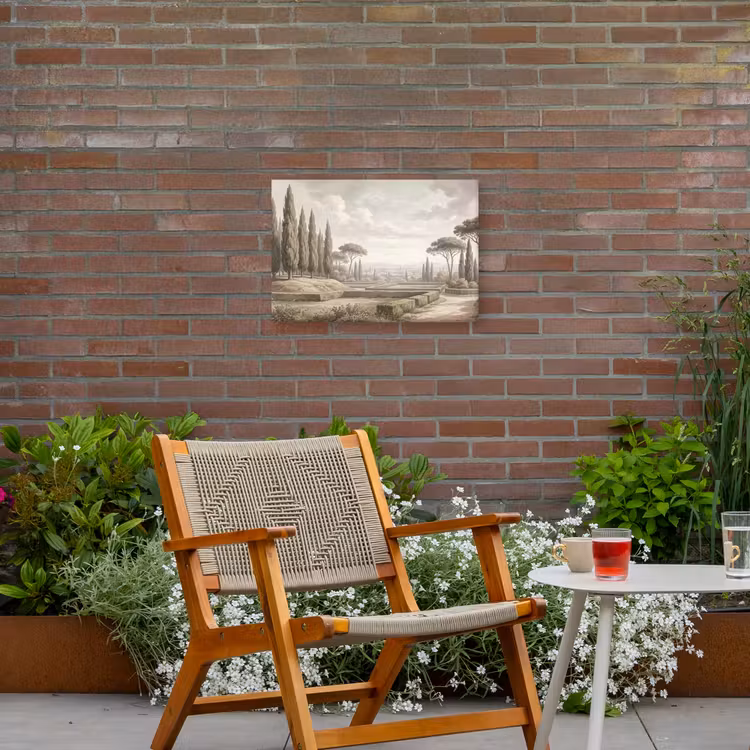 Vallei - Tuin - Natuur - Groen Tuinposter op houten frame 2 cm dik klein -sfeer3