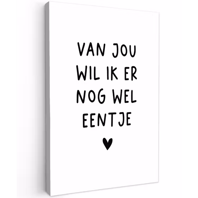 Van jou wil ik er nog wel eentje - Quotes - Spreuken Tuinposter op houten frame 2 cm dik klein -3d
