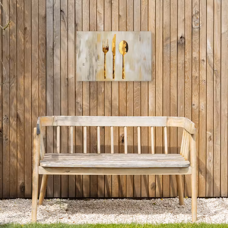 Verf - Goud - Bestek Tuinposter op houten frame 2 cm dik klein -sfeer4