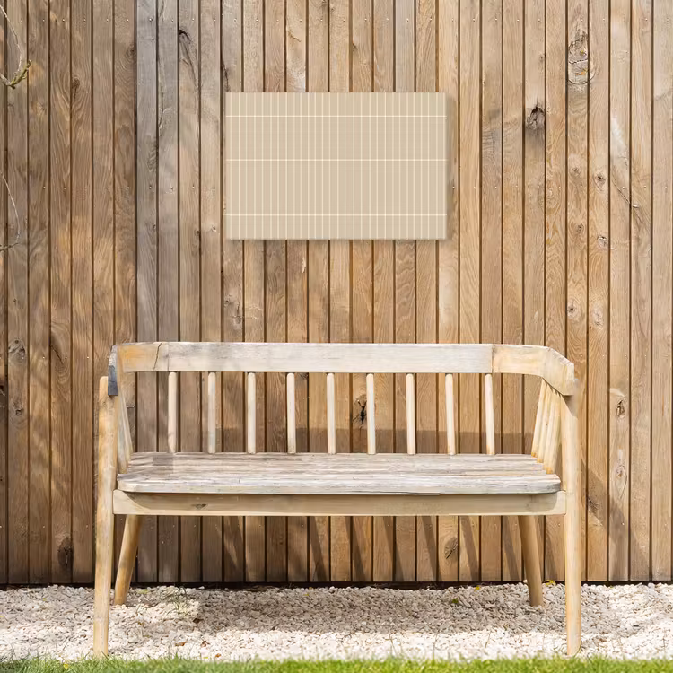 Verticaal - Wandtegel - Crème - Beige Tuinposter op houten frame 2 cm dik klein 845 -sfeer4