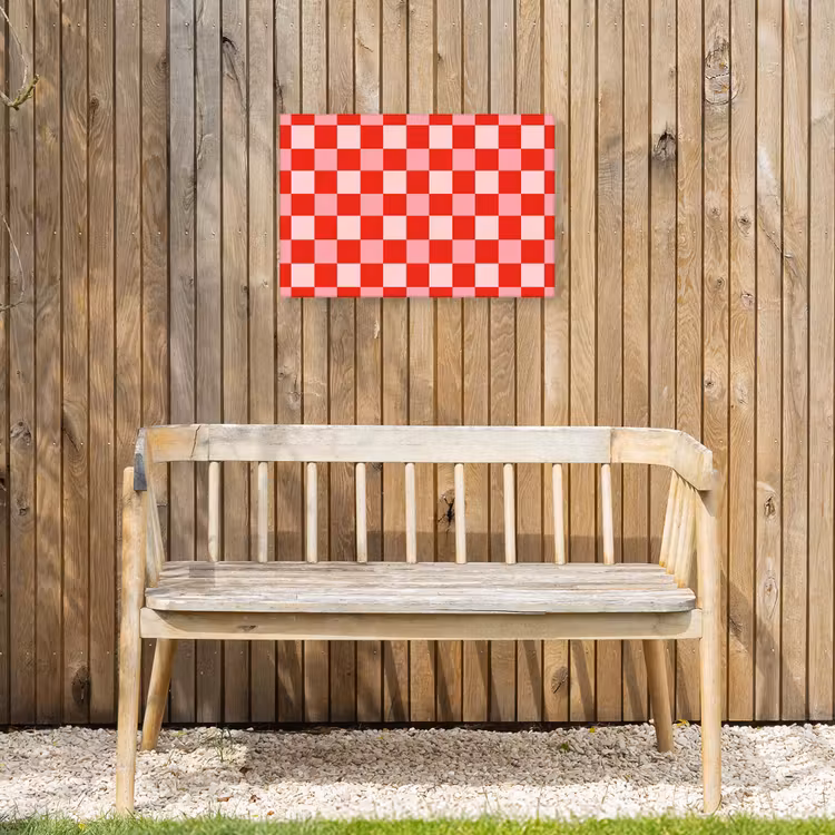 Vierkant - Klassiek - Rood Tuinposter op houten frame 2 cm dik klein 845 -sfeer4