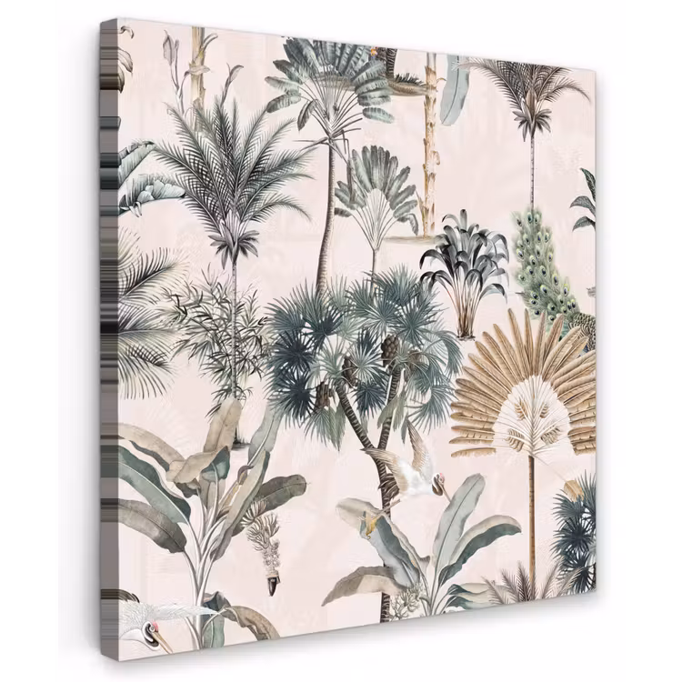 Inductie afdekplaat - Vintage - Jungle - Dieren - Natuur - Inductie beschermer Tuinposter op houten frame 2 cm dik middel -3d