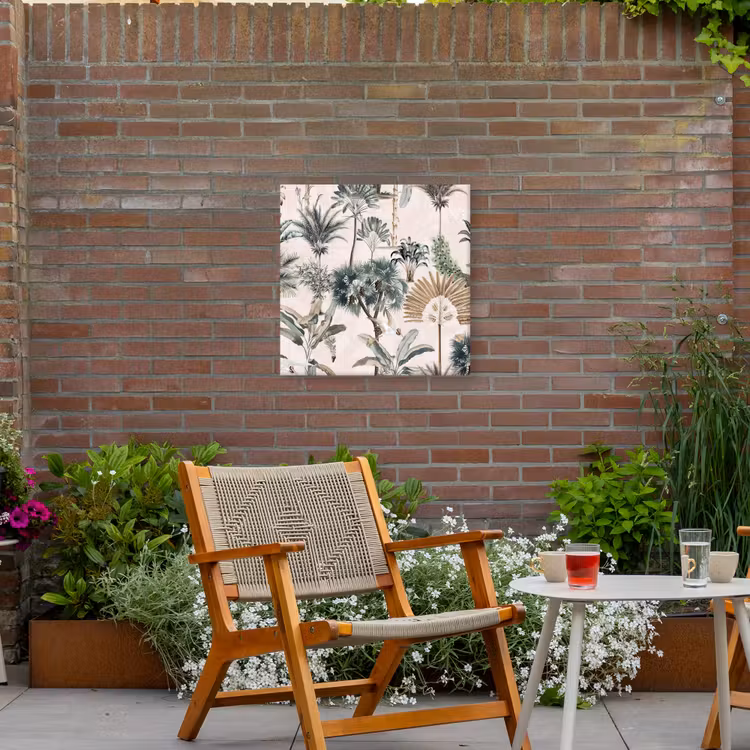 Inductie afdekplaat - Vintage - Jungle - Dieren - Natuur - Inductie beschermer Tuinposter op houten frame 2 cm dik middel -sfeer3