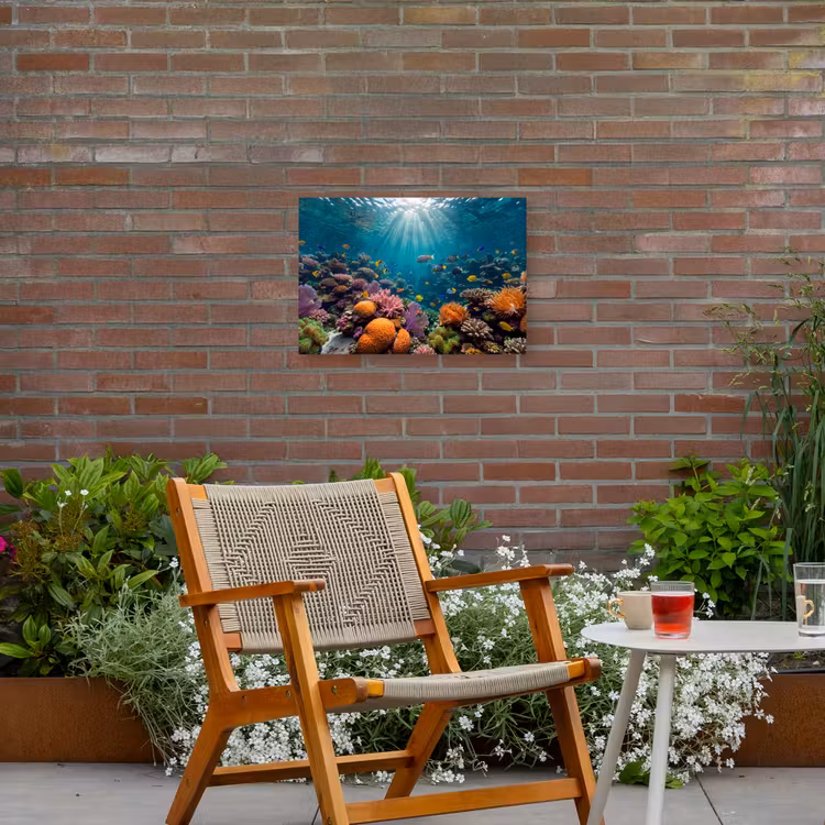 Vis - Koraal - Oceaan - Natuur - Kleurrijk Tuinposter op houten frame 2 cm dik klein -sfeer3