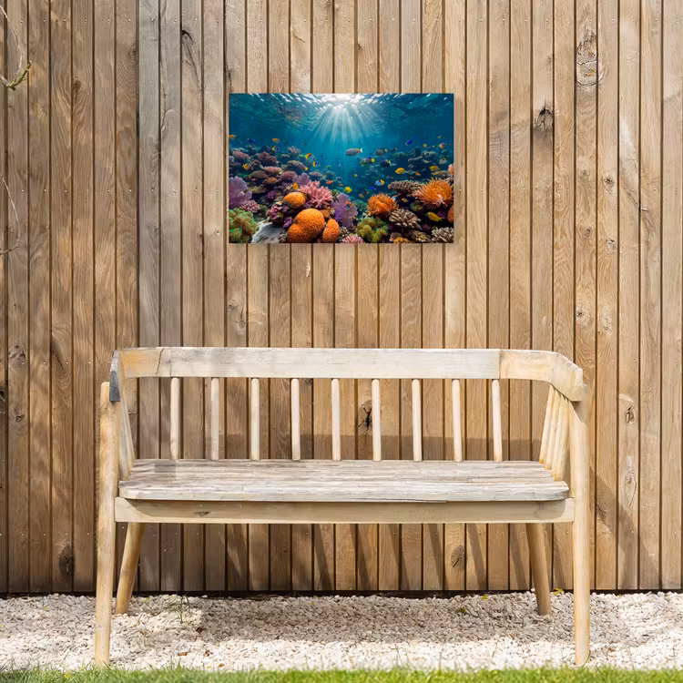 Vis - Koraal - Oceaan - Natuur - Kleurrijk Tuinposter op houten frame 2 cm dik klein -sfeer4