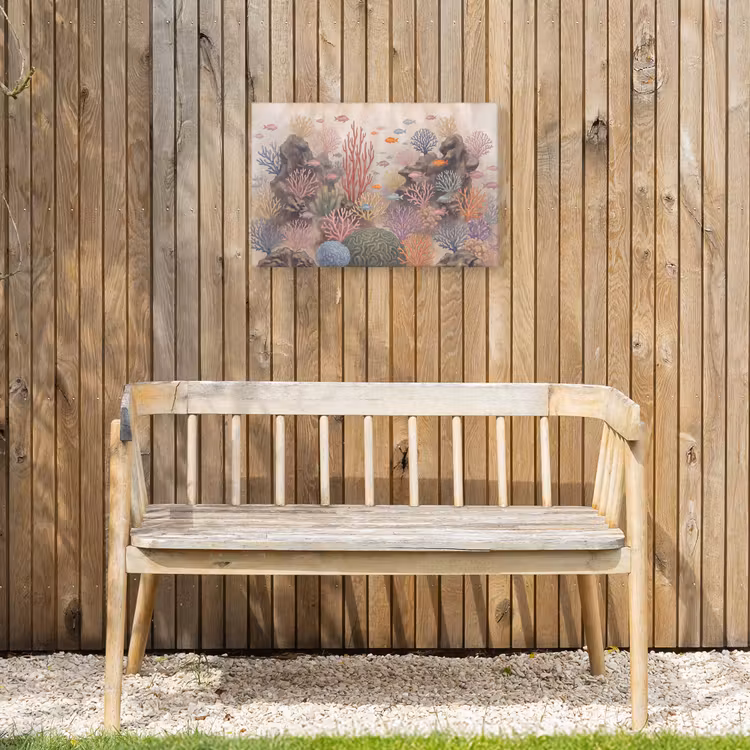 Vis - Koraalrif - Onderwaterwereld - Illustratie Tuinposter op houten frame 2 cm dik klein -sfeer4