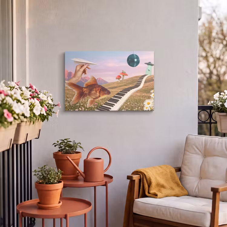 Buiten canvas - Vis - Natuur - Abstract - Vis - Natuur - Abstract Tuinposter op houten frame 2 cm dik klein