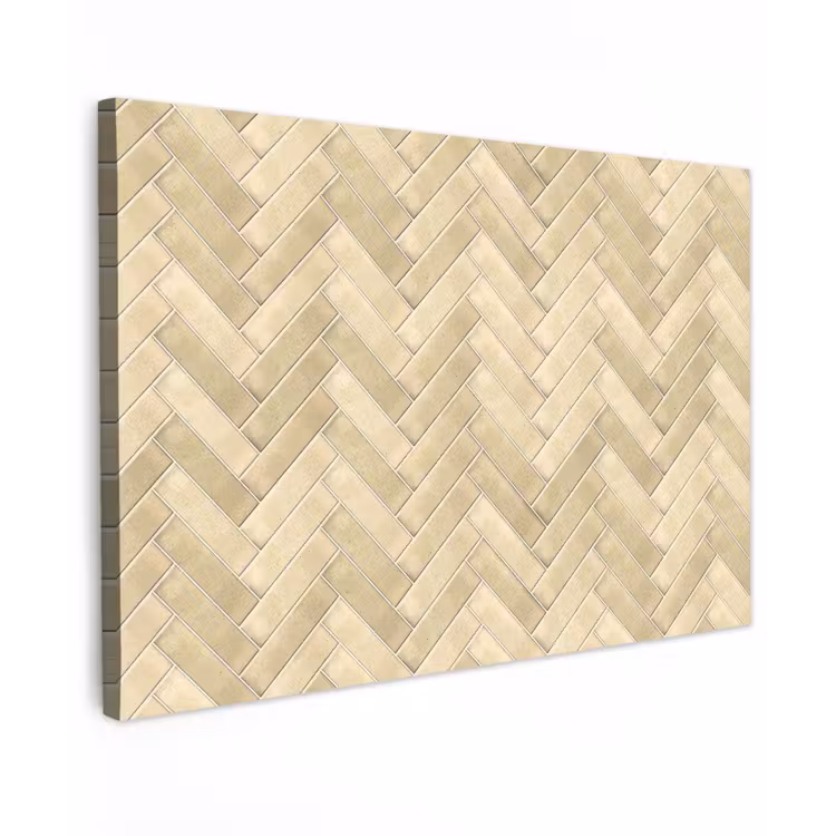Visgraat - Tegel - Zand Tuinposter op houten frame 2 cm dik klein 845 -3d