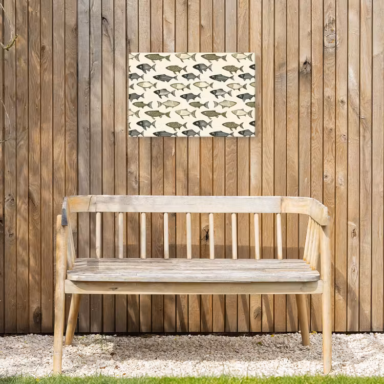 Vissen - Klassiek - Groen Tuinposter op houten frame 2 cm dik klein 845 -sfeer4