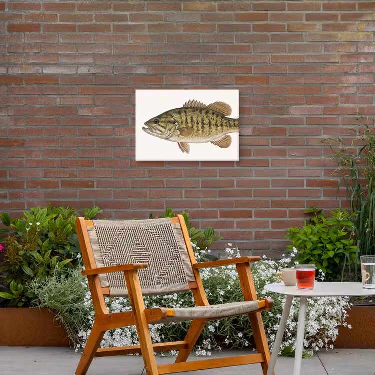 Vissen - Natuur - Vintage Tuinposter op houten frame 2 cm dik klein -sfeer3