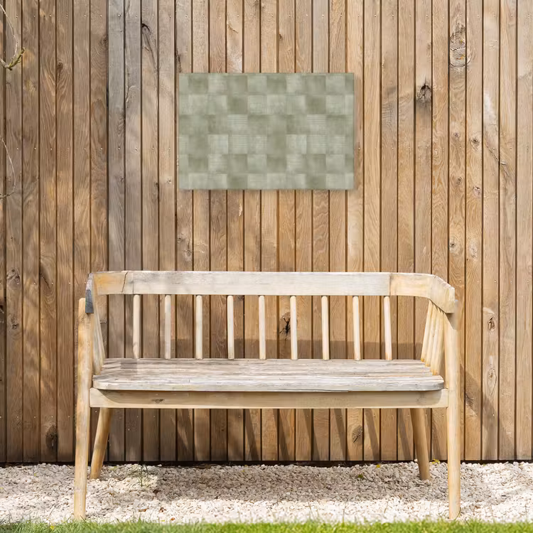 Vlakken - Rustiek - Groen Tuinposter op houten frame 2 cm dik klein 845 -sfeer4