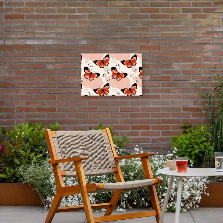 Vlinders - Retro - Kleurrijk Tuinposter op houten frame 2 cm dik klein 845 -sfeer3