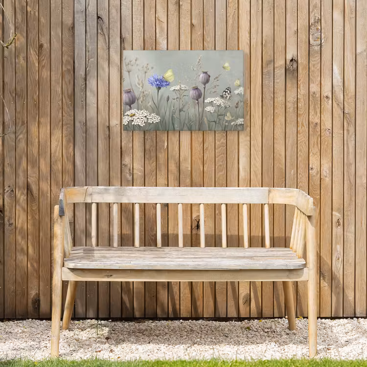 Vlinders - Wildbloemen - Illustratie - Kleurrijk Tuinposter op houten frame 2 cm dik klein -sfeer4