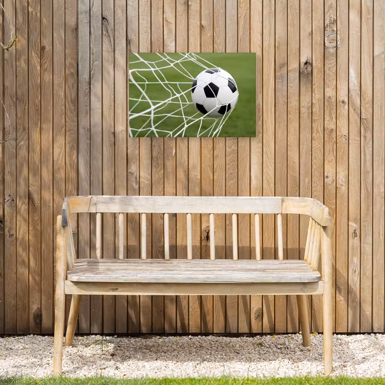 Voetbal - Goal - Net - Sport Tuinposter op houten frame 2 cm dik klein -sfeer4
