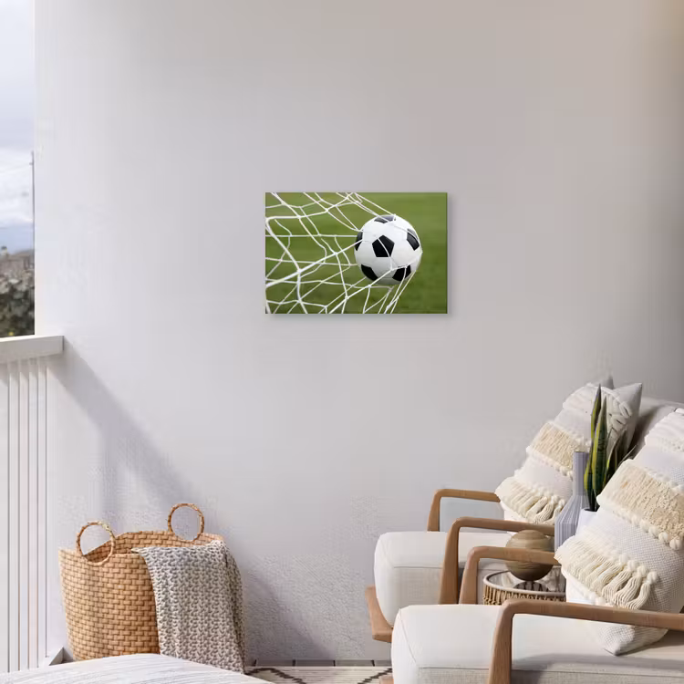 Voetbal - Goal - Net - Sport Tuinposter op houten frame 2 cm dik klein -sfeer1