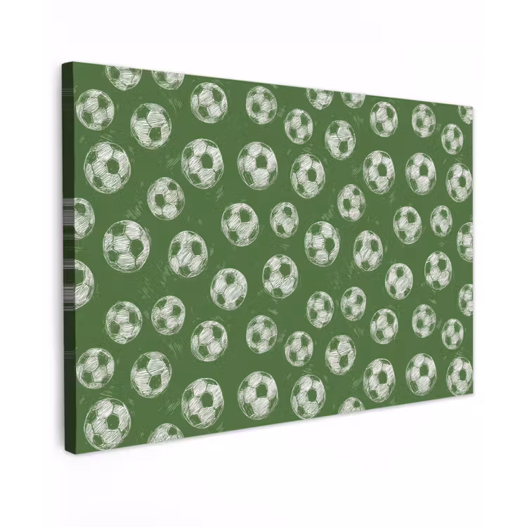 Voetbal - Sport - Groen Tuinposter op houten frame 2 cm dik klein 845 -3d