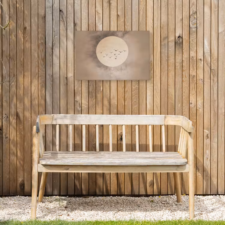 Vogel - Beige - Japandi Tuinposter op houten frame 2 cm dik klein -sfeer4