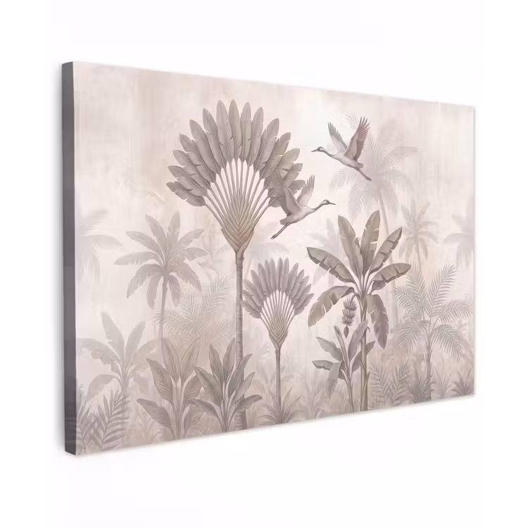 Vogel - Tropisch - Jungle - Natuur - Beige Tuinposter op houten frame 2 cm dik klein -3d