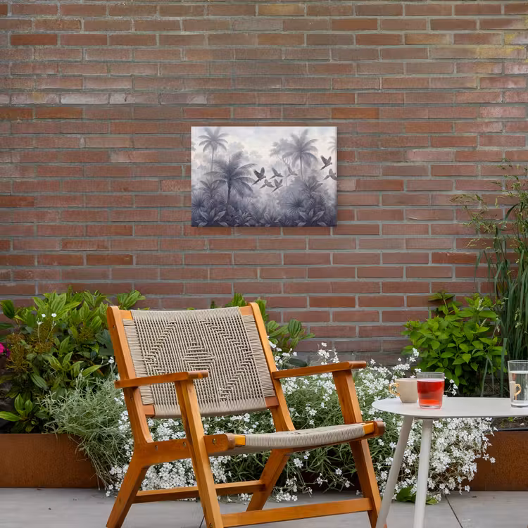 Vogel - Vliegend - Jungle - Vintage - Dieren Tuinposter op houten frame 2 cm dik klein -sfeer3