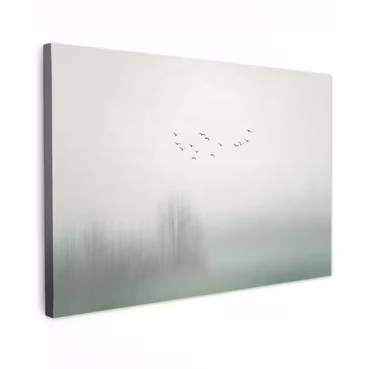 Vogel - Vlucht - Natuur - Minimalistisch Tuinposter op houten frame 2 cm dik klein -3d