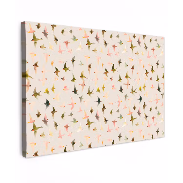 Vogels - Vliegen - Kleurrijk Tuinposter op houten frame 2 cm dik klein 845 -3d
