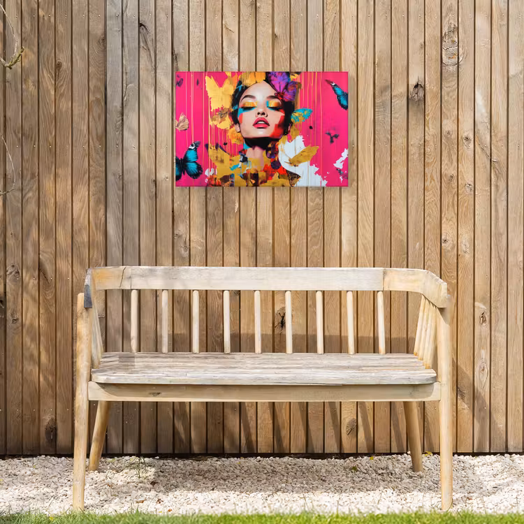 Vrouw - Abstract - Kleurrijk Tuinposter op houten frame 2 cm dik klein -sfeer4