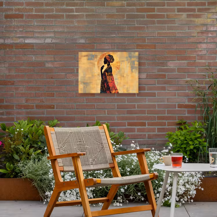 Vrouw - Silhouet - Patronen - Sierlijk Tuinposter op houten frame 2 cm dik klein -sfeer3