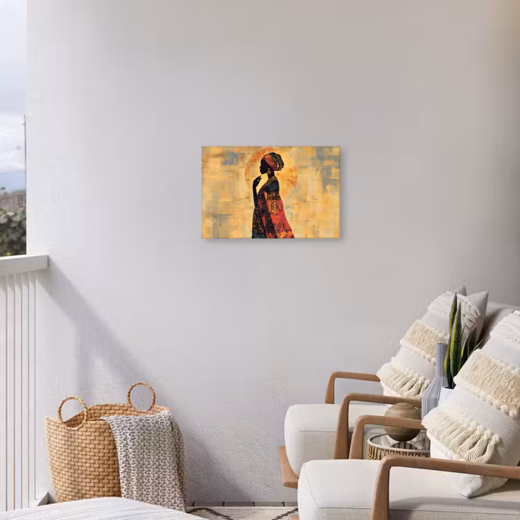 Vrouw - Silhouet - Patronen - Sierlijk Tuinposter op houten frame 2 cm dik klein -sfeer1