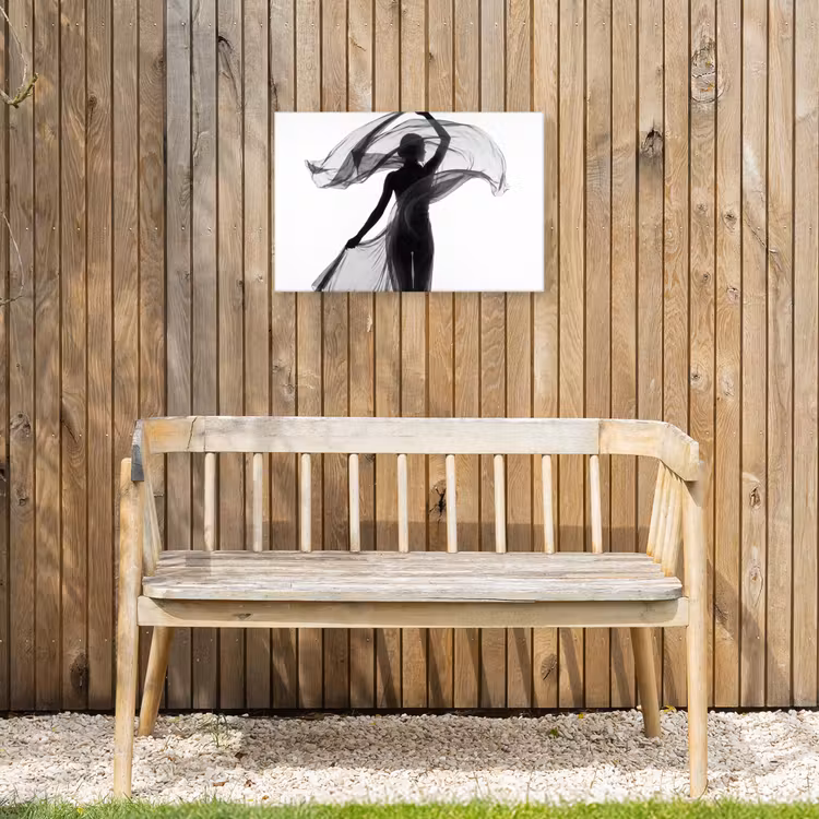 Vrouw - Sluier - Portret - Zwart - Wit - Artistiek Tuinposter op houten frame 2 cm dik klein -sfeer4