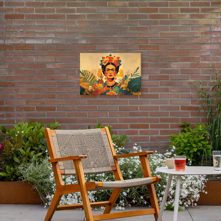 Vrouwelijk - Bloemen - Sieraden Tuinposter op houten frame 2 cm dik klein -sfeer3