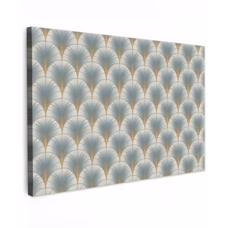 Waaier - Klassiek - Blauw Tuinposter op houten frame 2 cm dik klein 845 -3d