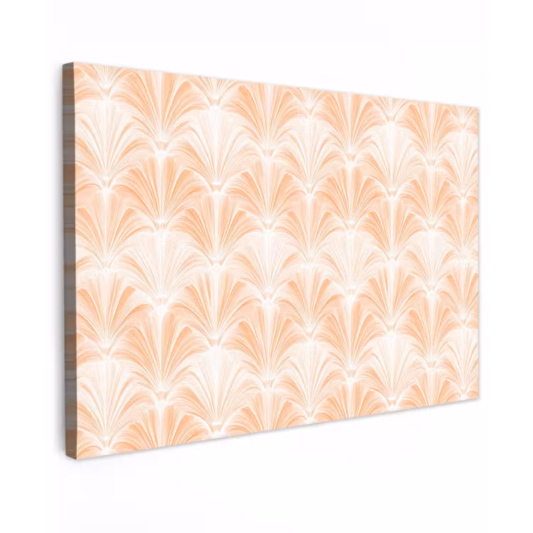 Waaier - Patroon - Perzik Tuinposter op houten frame 2 cm dik klein 845 -3d