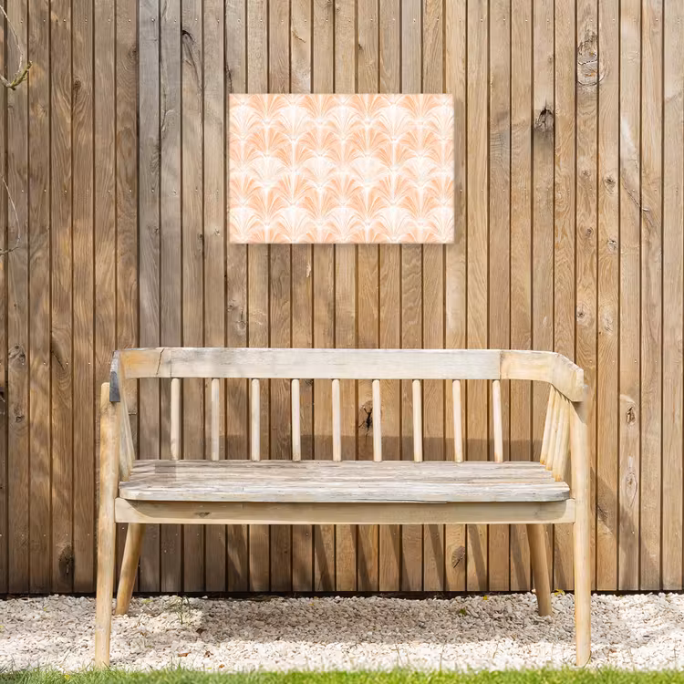 Waaier - Patroon - Perzik Tuinposter op houten frame 2 cm dik klein 845 -sfeer4