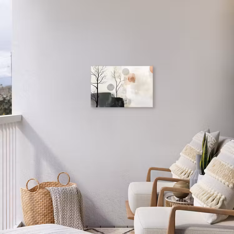 Wabi sabi - Beige - Plant Tuinposter op houten frame 2 cm dik klein -sfeer1