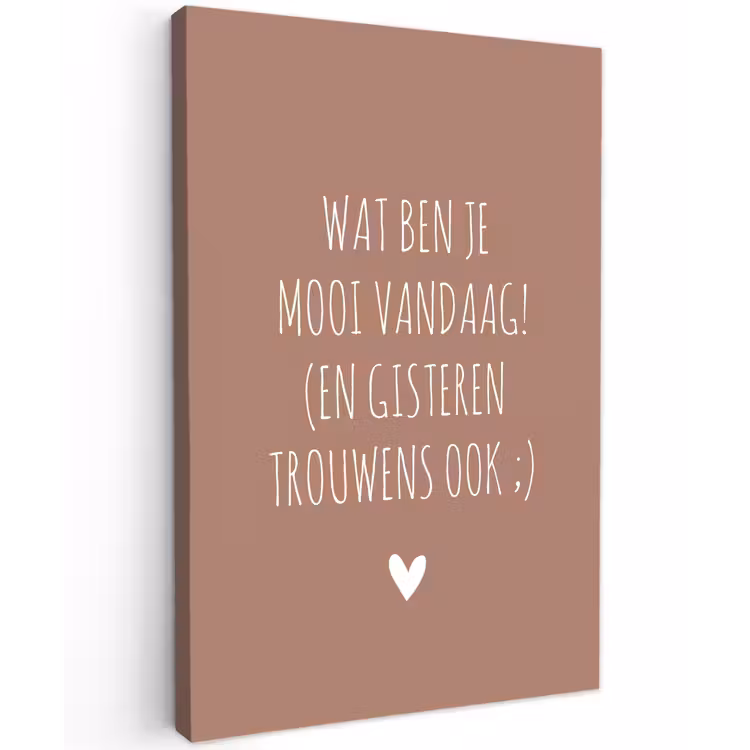 Wat ben je mooi vandaag - Quotes - Spreuken Tuinposter op houten frame 2 cm dik klein -3d